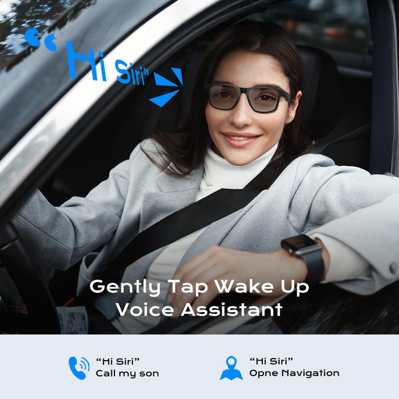 Maznviso A6 Photochromic Smart Glasses | Music & Calls | Blue Light Blocking | Sport & Daily Wear