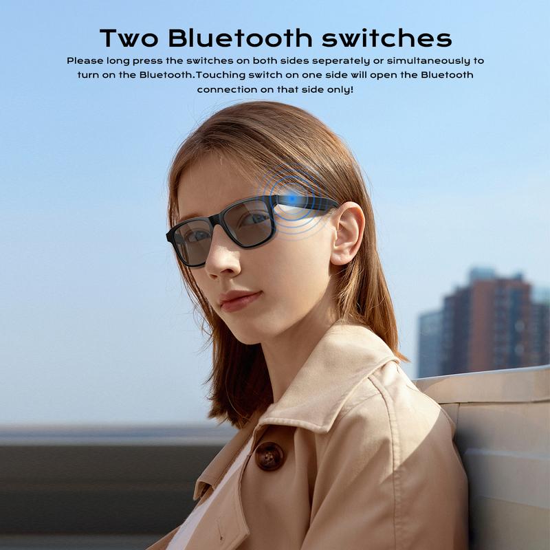 Maznviso A6 Photochromic Smart Glasses | Music & Calls | Blue Light Blocking | Sport & Daily Wear