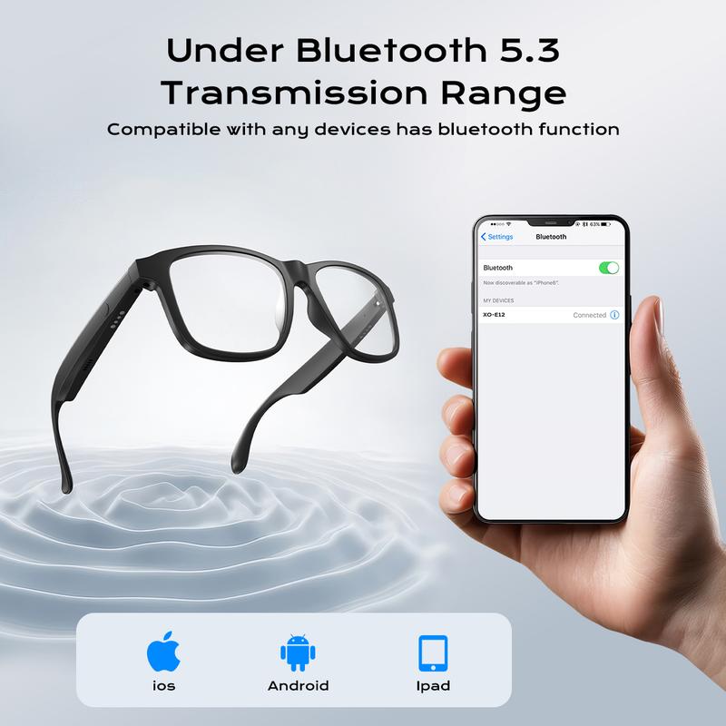 Maznviso A6 Photochromic Smart Glasses | Music & Calls | Blue Light Blocking | Sport & Daily Wear