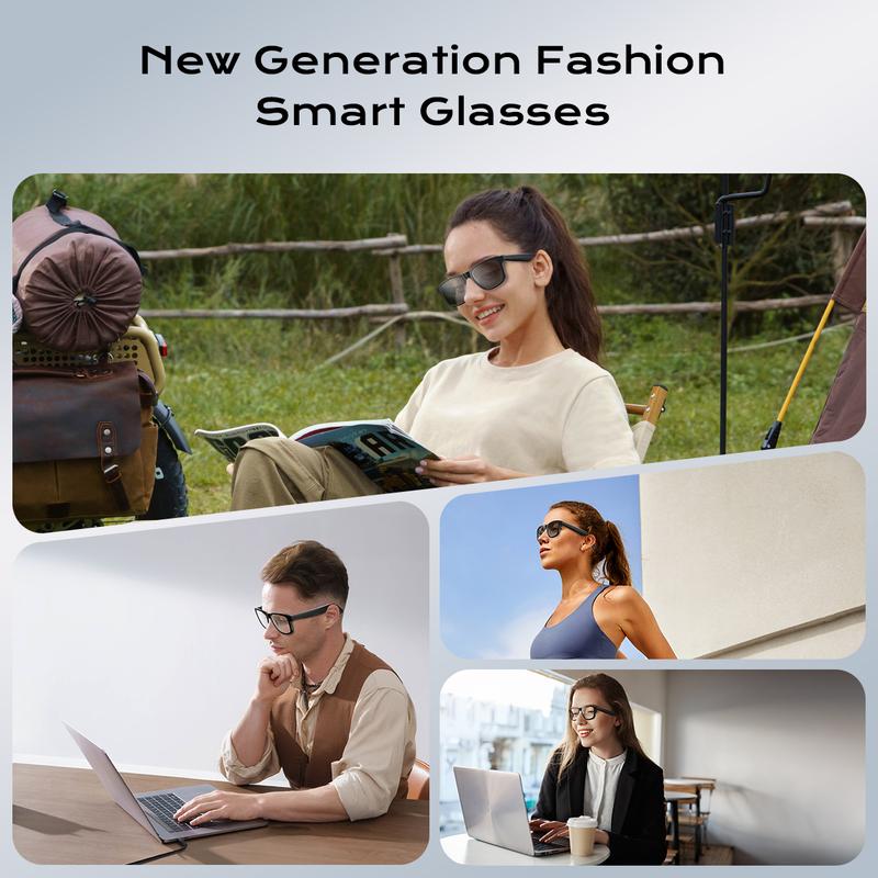 Maznviso A6 Photochromic Smart Glasses | Music & Calls | Blue Light Blocking | Sport & Daily Wear