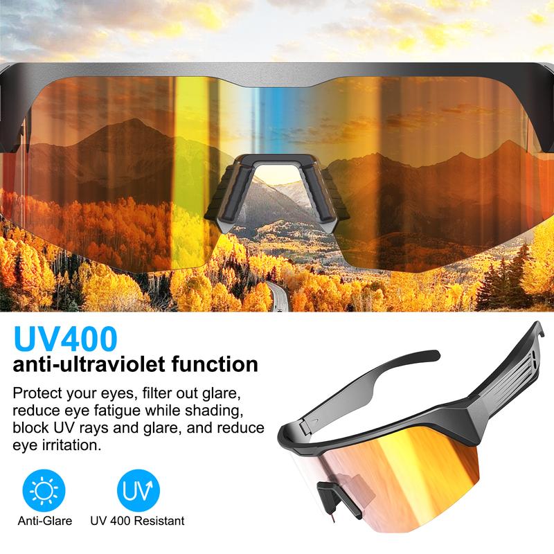 Maznviso C1 Sport Bluetooth Audio Sunglasses | Polarized UV400 | Clear Calls | Cycling & Outdoor