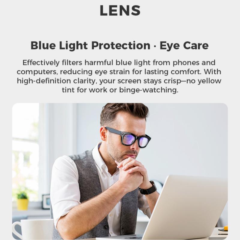 Gafas con cámara inteligente M01 | Vídeo HD | Sonido envolvente | Bloqueo de luz azul