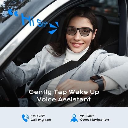 Maznviso A6 Photochromic Smart Glasses | Music & Calls | Blue Light Blocking | Sport & Daily Wear