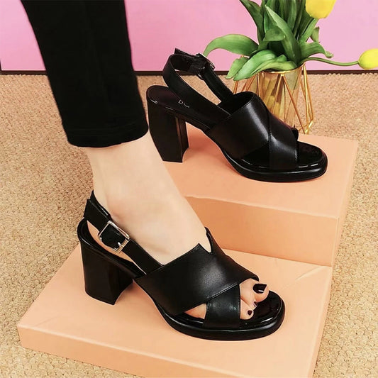 Sandalias de tacón alto con boca de pez de nuevo estilo