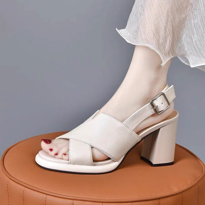 Sandalias de tacón alto con boca de pez de nuevo estilo