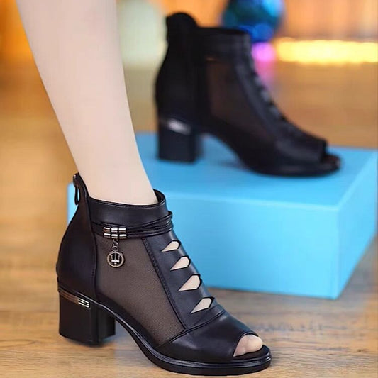 Botas con boca de pez hueca de malla